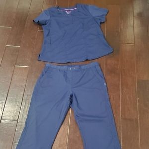 Purple label scrubs navy 2xl top xl pants